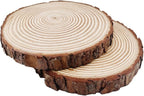 Natural Round Discs Rustic Wood Slices 4 PCS 8.2-9 inch Unfinished Wood kit - Image 3