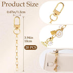 20pcs Gold Keychain Making Kit, Key Ring Swivel Snap Hook Chains, Extender - Image 2