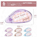 Secopad Scrapbook Tape, 6 Pack Double Sided Tape Roller - Image 6