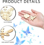 LiQunSweet 200 Pcs Insects Unfinished Wood Cutout Butterfly Bee Ladybug - Image 3