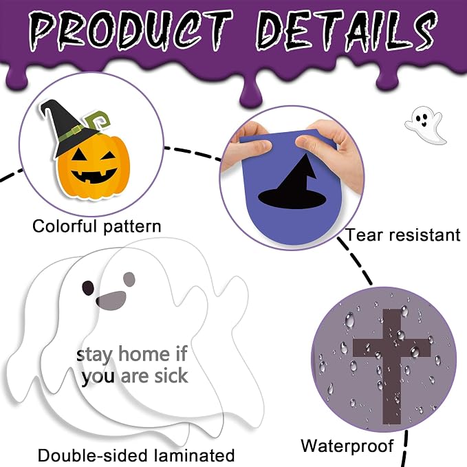 Halloween Ghost Bulletin Board Halloween Healthy Classroom Decorations Set Flu - Image 3