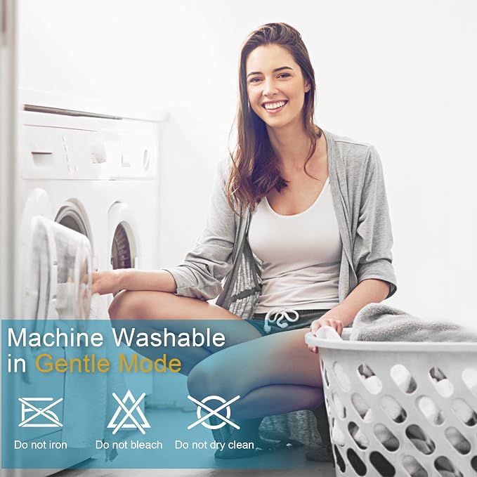 HYLEORY Queen Mattress Pad Quilted Fitted Mattress Protector Cooling Pillow Top - Image 6