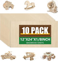 10 Pack Basswood Sheets 1/8x12x24 Inch, Unfinished Wood by ESRICH