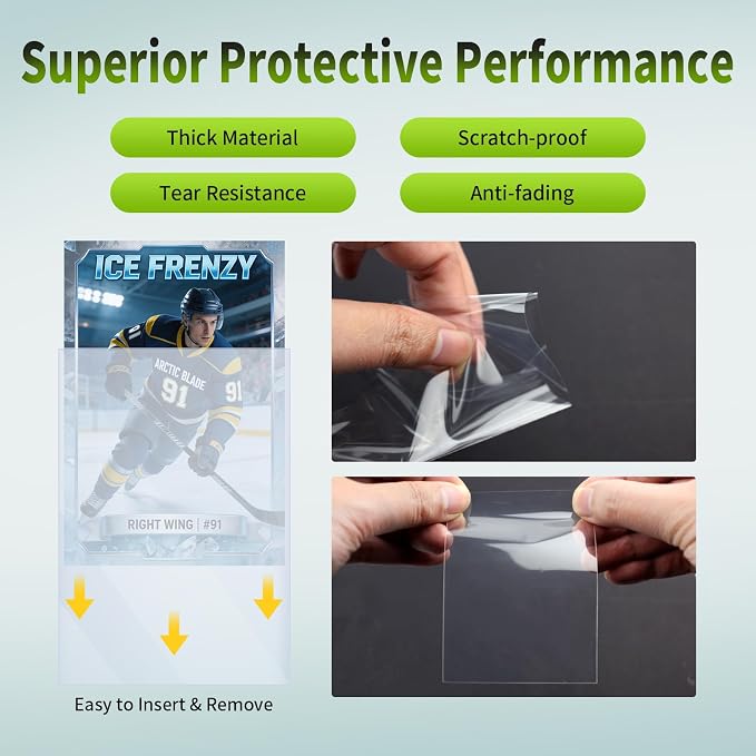600 Counts Card Sleeves for Trading Cards, Soft Penny Sleeves Clear Baseball - Image 4