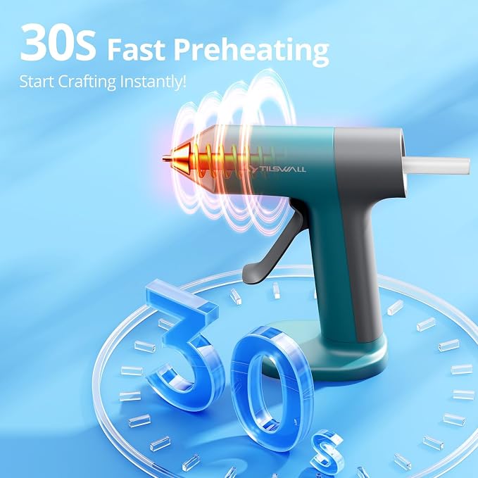 Tilswall Cordless Hot Glue Gun, 30s Fast Preheating, Rechargeable | Hot Melt - Image 5