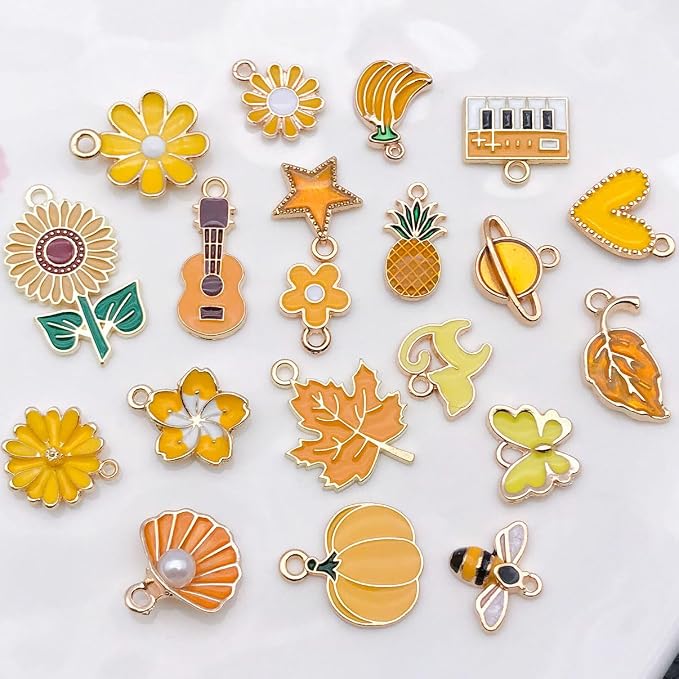 WOCRAFT 40pcs 20 pairs Assorted Enamel Bracelet Charms - Image 2