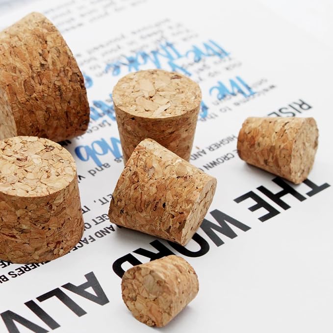 Uenhoy 30 Pcs Soft Wood Corks 6 Size, Wooden Tapered Cork Plugs Wine Bottle - Image 5