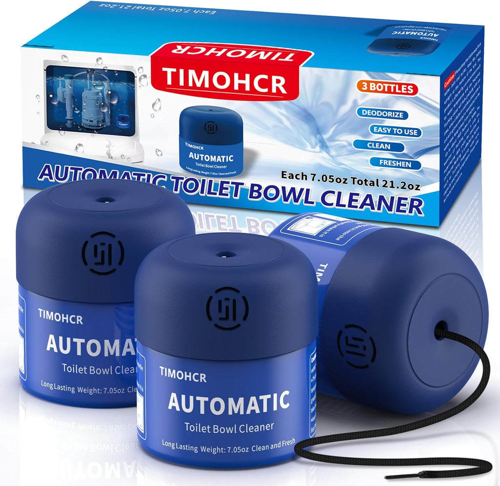 Toilet Bowl Cleaner, Automatic Long Lasting Continuous Toilet Bowl Cleaners Unscented,Bathroom Cleaner Prevent Stain Build Up Powerful Clean,3 Bottles Septic Safe Toilet Bowl Tablets in Bottle