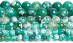 45pcs Round Loose Deep Green Fire Agate Beads - Image 7