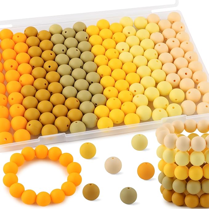 150Pcs Silicone Beads 15mm Mix Color, Bulk Silicone Beads 15mm by Kovict