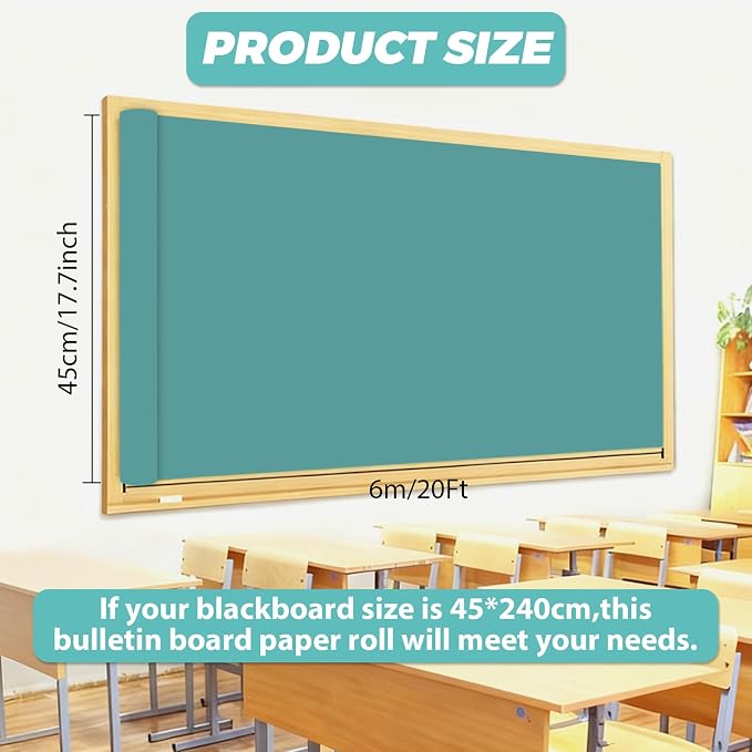 Qyeahkj 17.7in x 20ft Bulletin Board Paper Roll Bulletin Board Background Paper - Image 2