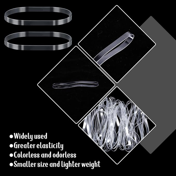50 Pcs Clear Large Rubber Bands, Transparent High Elastic Rubber Bands - Image 3
