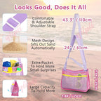 qiipii 1 Pack Beach Mesh Bag Shell Collecting Bag Beach Sand Toy Bags - Image 3