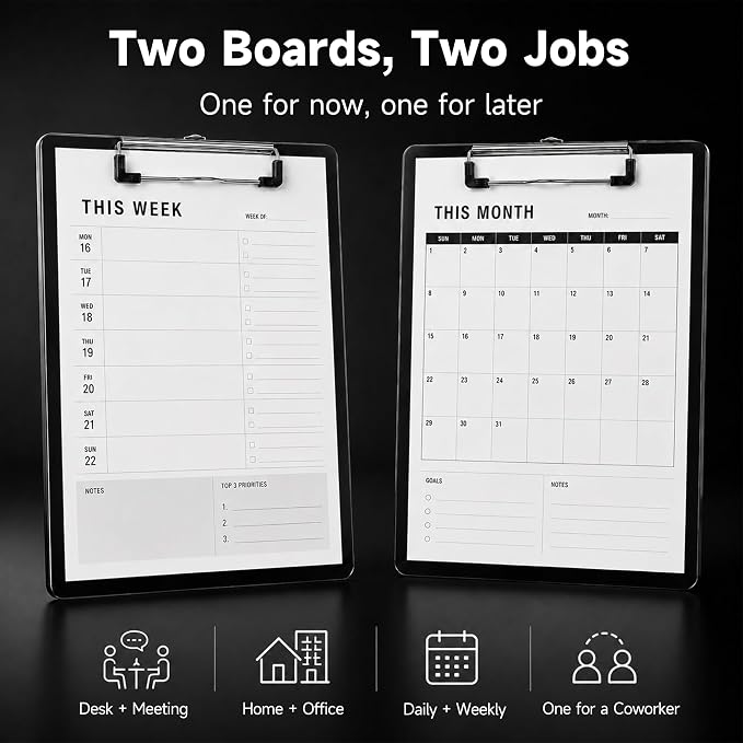 2 Pack Acrylic Clipboard, Glossy Black, 12.5 x 9 in Letter Size | 2mm hard - Image 7