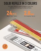 Nicpro Carpenter Pencil with Sharpener, Mechanical Pencils Set with 26 Refills - Image 5