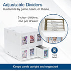 BCW 6 Drawer Card Catalog – White | Stackable Trading Card Organizer Box | - Image 4