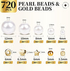 LEOBRO Pearl Beads for Bracelets, Friendship Bracelet Kit, Crafts & DIY Jewelry - Image 3