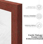 puthiac 4x6 Rustic Farmhouse Picture Frame, Barn Red, 1 Pack | Distressed MDF - Image 2