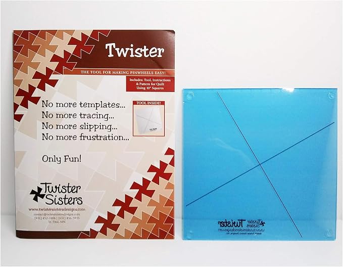 The Twister Sisters Acrylic Quilting Template Ruler by Twister+Sisters