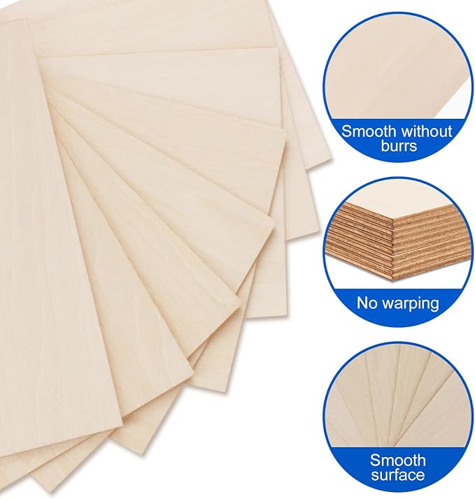 3 Pack Basswood Sheets 1/8"x12"x12", 3mm Basswood - Image 4
