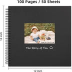 Yopih 12x12 Inch DIY Scrapbook Photo Album, Hardcover Kraft Paper Acid-Free - Image 2