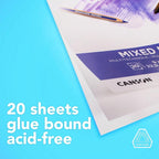 Canson Graduate Mixed Media Pad, 9x12 inch, 20 Sheets | Artist Paper - Image 3