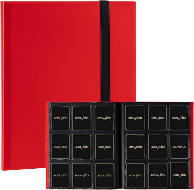 Card Binder 9 Pocket Storage 360 Card Binder, Trading Card Binder Senior and by BOOMIBOO