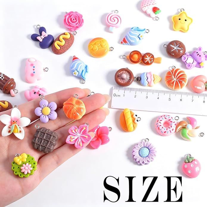 stino 50PCS Plastic Charms for Jewelry keychain Making Supplies | - Image 2
