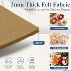 12" x 12" Felt Sheets for Crafts, 2mm Stiff Felt Fabric, Tan | 2mm Thick Stiff - Image 2