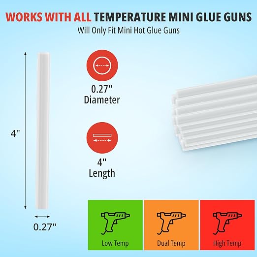 200 Pack Bulk Mini Hot Glue Sticks - Image 2