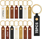 Wavyknot 15 Pcs PU Leather Keychain Blanks Bulk Laser Engraving Blanks Keychain by Wavyknot