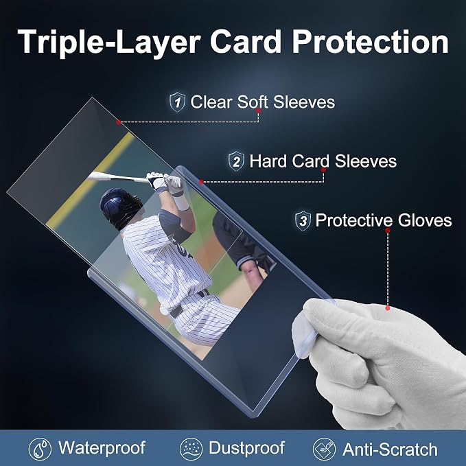 200 Card Sleeves Hard Plastic, Premium Trading Card Holder - Image 3