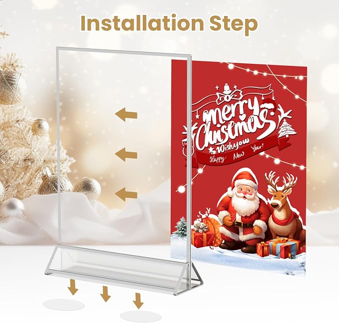 8.5X11 Silver Frames Double-Sided Acrylic Sign Holder, 6 Pack | Picture Frames - Image 7