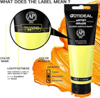 GOTIDEAL Metallic Acrylic Paint Pearl Clon Yellow Tubes Non Toxic Non Fading - Image 2