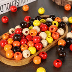 240pcs 16mm Wooden Beads Fall Wood Beads 6 Colors Hole:6mm Round Spacer Beads - Image 4