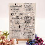Congratulations Blessing Words Clear Stamps Silicone Stamp Cards by AHTOLS
