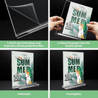 Acrylic Sign Holder 4x6, 21 Pack Clear Table Menu Vertical Double Sided Display - Image 7