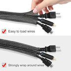10ft - 3/8 inch Cord Protector Cable Sleeve Split Wire Loom Tubing - Image 2