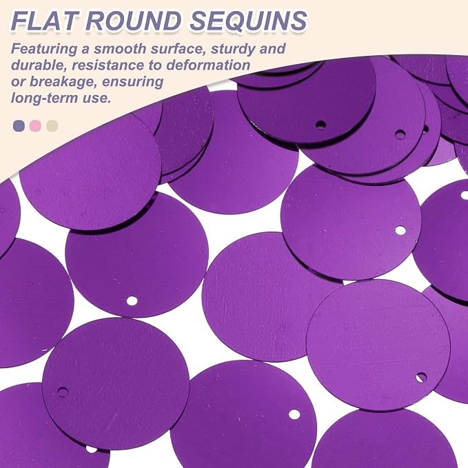 MECCANIXITY 700 Pcs Flat Round Sequins 15mm/0.6 Inch Loose Paillettes Craft - Image 3