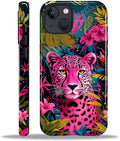 ZHEGAILIAN Case for iPhone 13 14, Panther Leopard Flower Durable Shockproof by Home