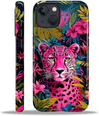 ZHEGAILIAN Case for iPhone 13 14, Panther Leopard Flower Durable Shockproof by Home
