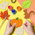 80PCS Wooden Fall Ornaments to Paint Thanksgiving Decorations, 10 Styles DIY - Image 7