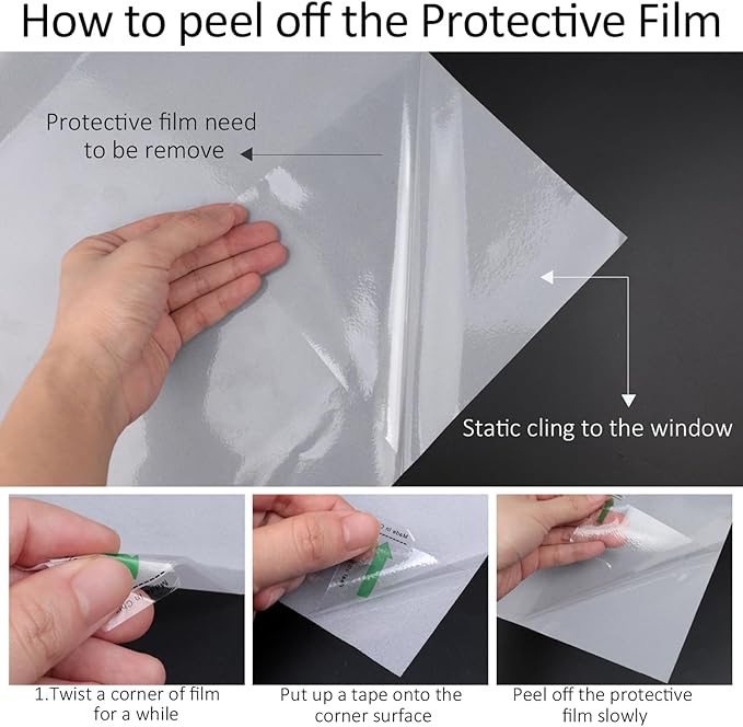 HIDBEA Frosted Window Privacy Film Heat Control UV Blocking, Static Cling - Image 6
