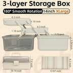 TERGOO 14in 3-Layer Multipurpose Craft Organizers and Storage - Image 2