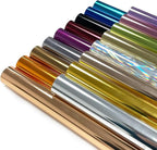 Sheet Metallic Foil Heat Transfer Vinyl Bundle – 12"x10"-17 Chrome HTV Pack in by Unknown