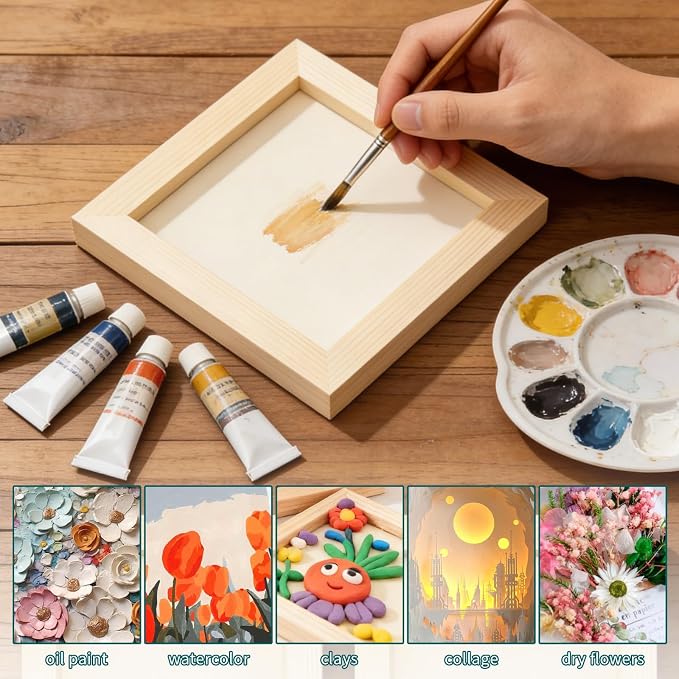 FSWCCK 15 Pack 6 x 6 inch Wood Panel Boards, Unfinished Wood Canvas Panels - Image 5