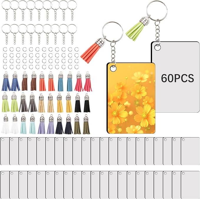 240Pcs Sublimation Keychain Blanks Double Sides 80 MDF Sublimation Keychains by Unknown