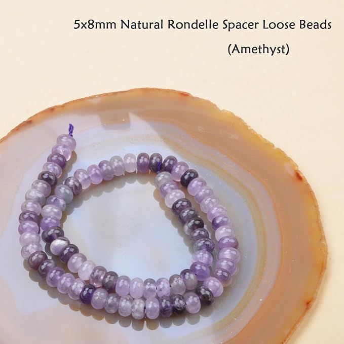 ICAI Beads 5x8mm Natural Rondelle Spacer Loose Beads - Image 3