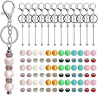 84Pcs Beadable Keychain Set, DIY Making Kit by Unknown