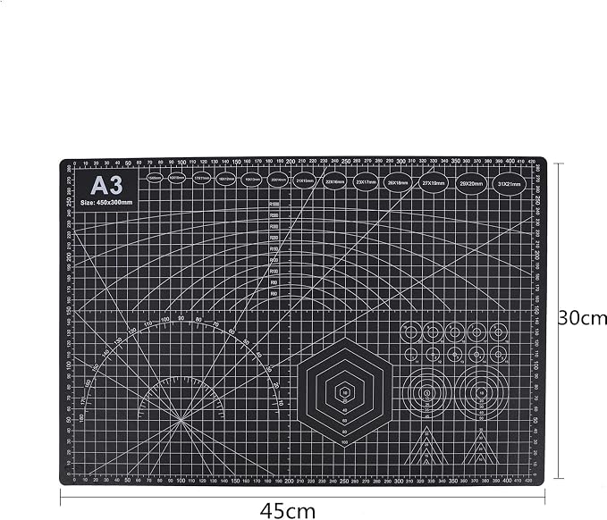 Cutting Mat A3 Black, Self Healing Cutting Mat 12x18 Inch, 5-Ply Craft Board - Image 2